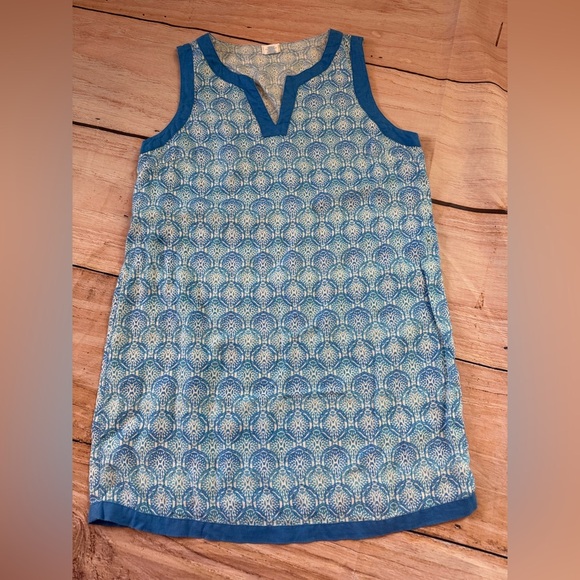 Woman’s Sigrid Olsen 100% Linen Blue Sleeveless Dress Size Medium Resort Beach - Picture 1 of 5